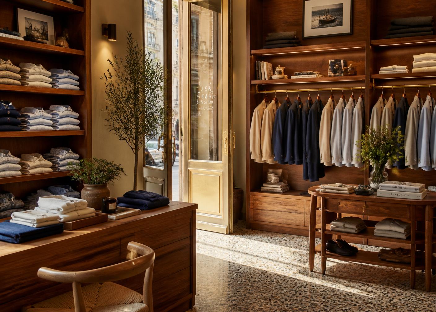 Barcelona menswear boutique interior